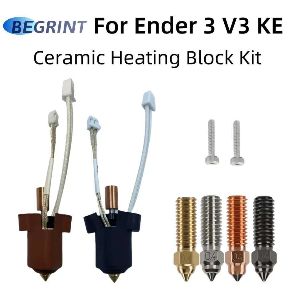 สําหรับ Creality Ender 3 V3 KE เซรามิคความร้อนหัวชุด Hotend เซรามิคความร้อนบล็อกหัวฉีด 300°C Extruder ปลอกซิลิโคนความเร็วสูง