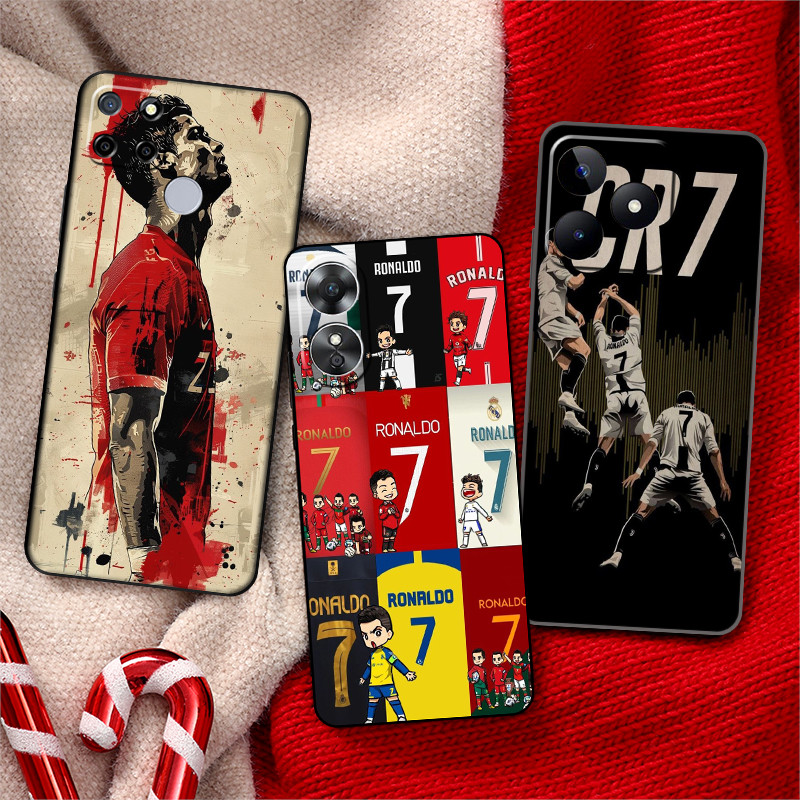 เคสโทรศัพท์สีดํานุ่มสําหรับRealme 3 5 5i 5s 6i 7 7i 8 8s 8i 9 9i 10 Pro Plus 12X 12 + 13 P1 32HK cr7