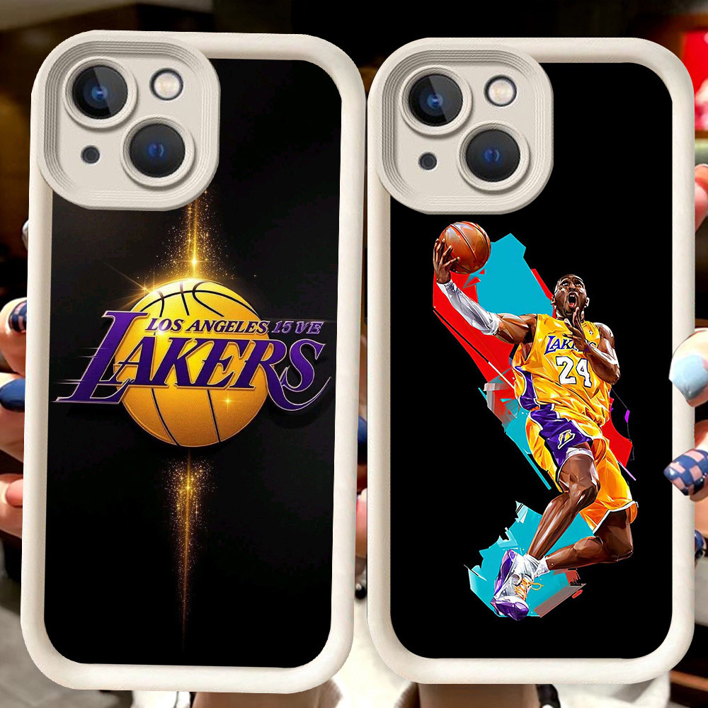 H97 Los Angeles Lakers White Casing สําหรับ iPhone 6 7 6s 8 Plus 13 14 Pro Max