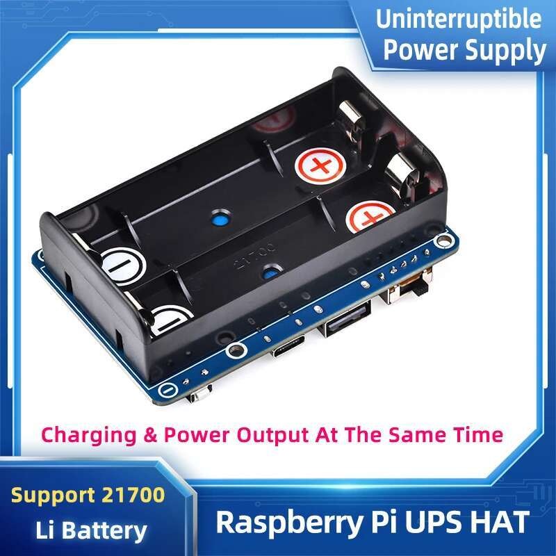 VN Raspberry Pi 5 4 3 UPS HAT รองรับ 21700 Li แบตเตอรี่ 5V เครื่องสํารองไฟ Pogo Pins Connector การจั