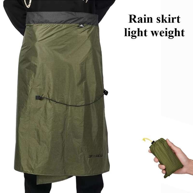 3FULGEAR UHMWPE กระโปรงฝนกลางแจ้งกระโปรงหิมะน้ําหนักเบากันฝนขี่จักรยานตั้งแคมป์เดินป่ากางเกงฝนผ้ากัน