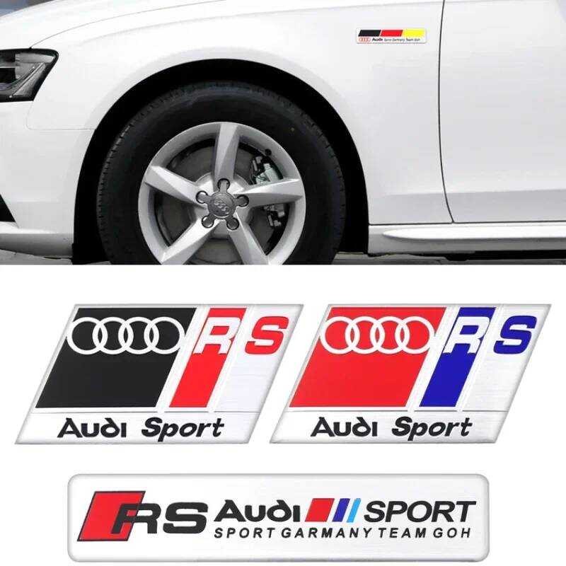 ▥ 1P Audi A3 A4 B8 8P 8V A6 C7 A5 Q5 B7 B6 B9 SE Q2 Q7 ติดตั้ง Se โลโก้รถ RS โลหะรถสติกเก
