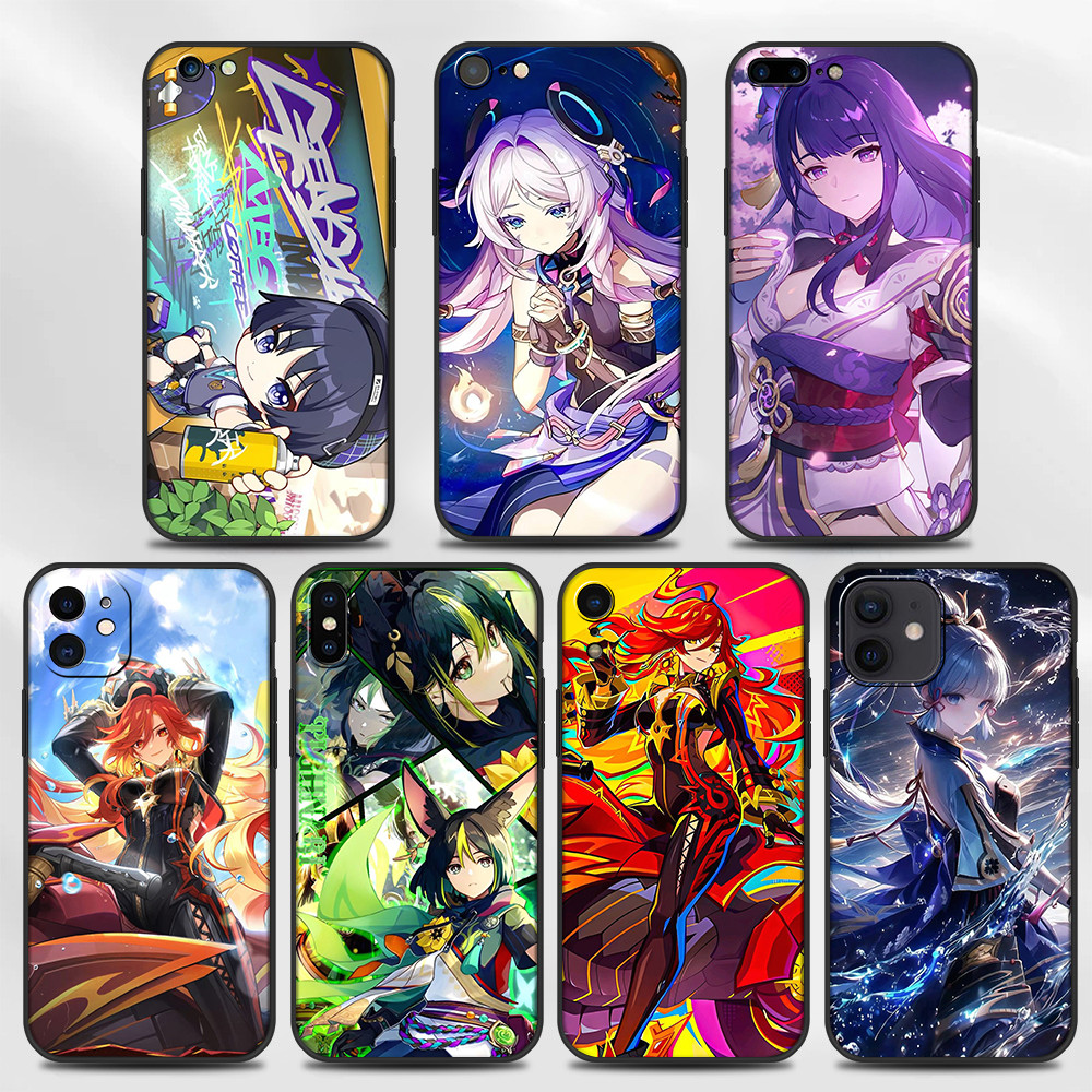 เคสโทรศัพท์สีดํานุ่มสําหรับ Huawei Y7 Pro Y9 Prime Nova 2 2i 3 3i 4e 5i 5T 7 SE 8i Y61 34FD Genshin 