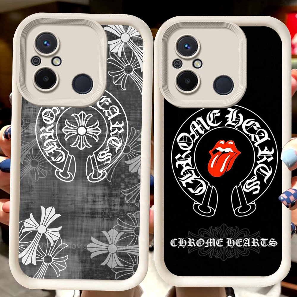 H115 Chrome H-Hearts ปลอกสีขาวสําหรับ Xiaomi Redmi หมายเหตุ POCO 10C 9T 7 M3 A5 12C 9A C55 C65 A1 9C