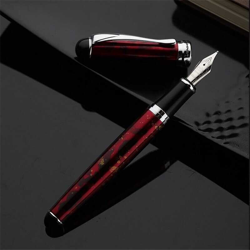 LY JINHAO 750 Red Golden Colors Student Office Fountain Pen School Stationery Plies Ink Pens Pens