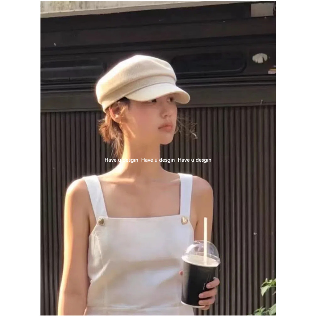หมวกเกาหลีอินส์ Blogger ทรงแปดเหลี่ยมเล็ก ระบายอากาศ สไตล์ใหม่