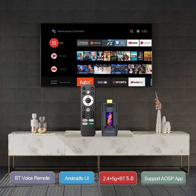 สมาร์ททีวีสติ๊ก ★ Android 13 ATV 2.4G 5G Dual Wifi TV Box รองรับ 8K Hdr10+ H265 เครื่องเล่นมีเด