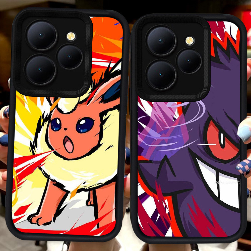 ปลอกสีดําสําหรับ ITEL S23 RS4 A80 A50 P55 P65 A90 A70 5G City 100 H100 Pokemon