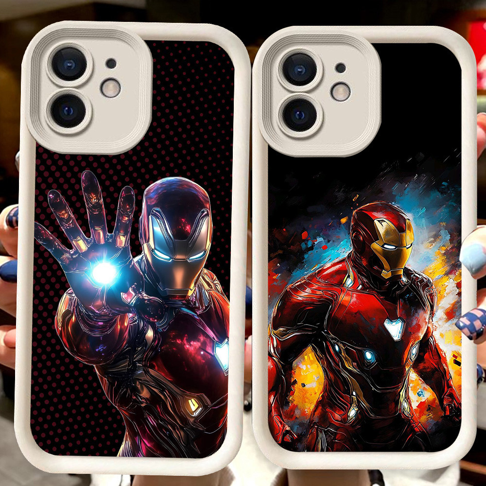 H16 Iron Man ปลอกสีขาวสําหรับ iPhone XS 12 Mini X 15 11 XR Pro Max