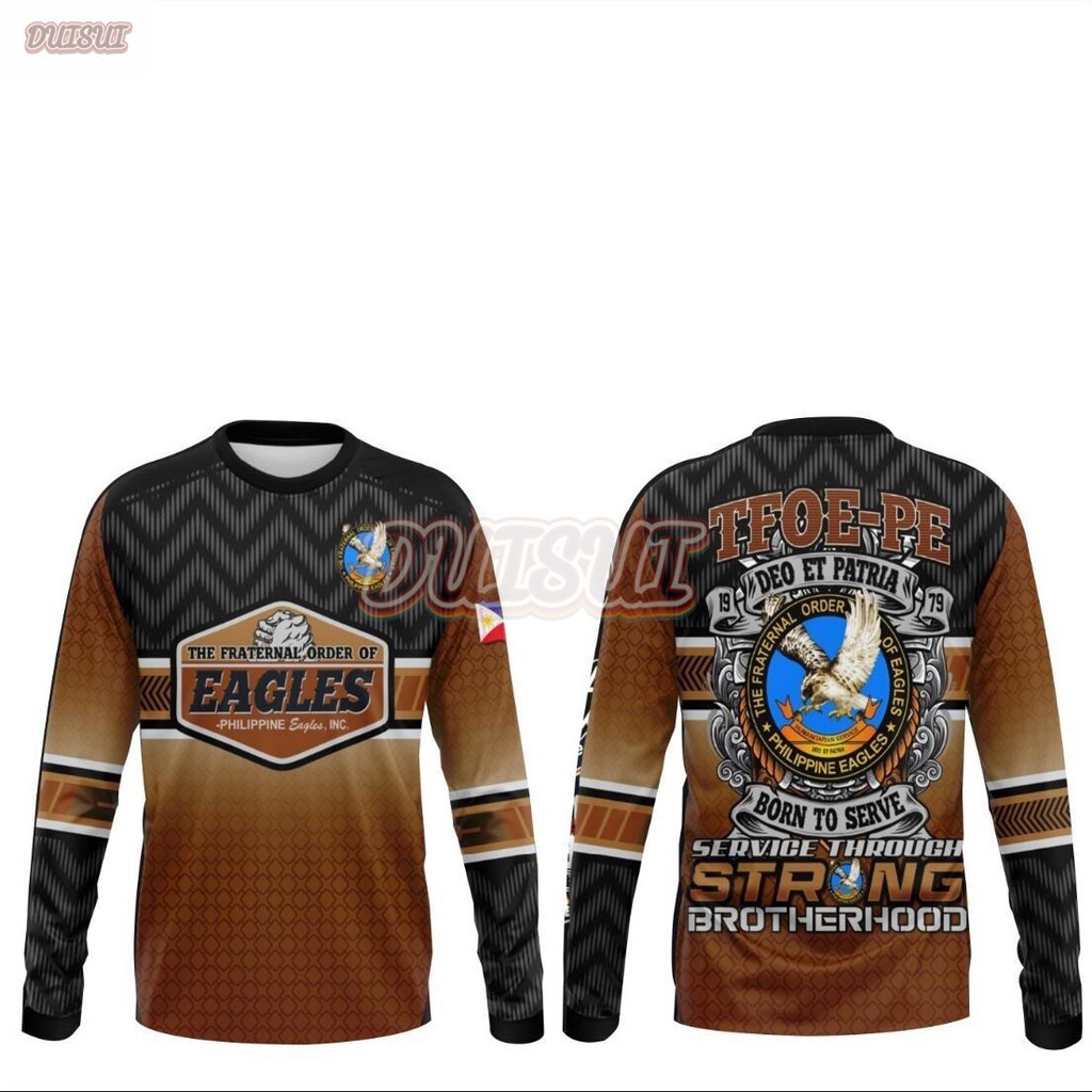 2025 3D Long T - เสื้อสําหรับ The Froother Order of Eagles (Philippine Eagles) - สีน้ําตาล - ลายจนพร