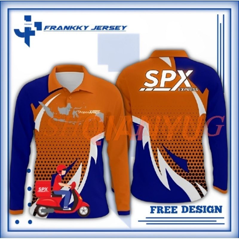 [พร้อมสต็ock]KAOS POLO SPX EXPRESS/KAOS KURIR SPX EXPRESS พิมพ์เต็ม KUALITAS PREMIUM