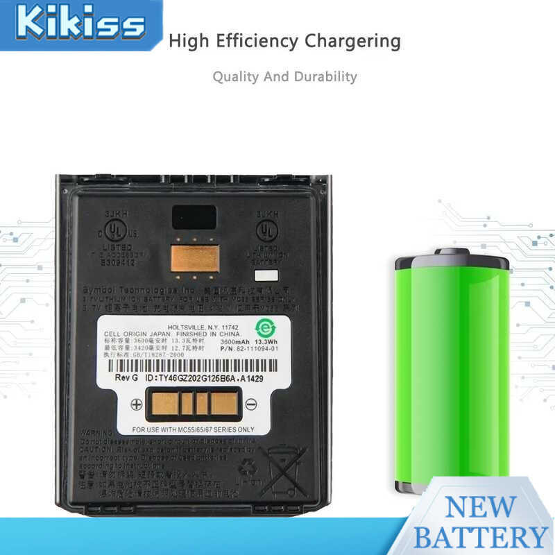 เปลี่ยนแบตเตอรี่ 82-111094-01 สำหรับ Motorola ZEBRA MC55 MC65 MC67 MC55A0 แบตเตอรี่ 3600mAh