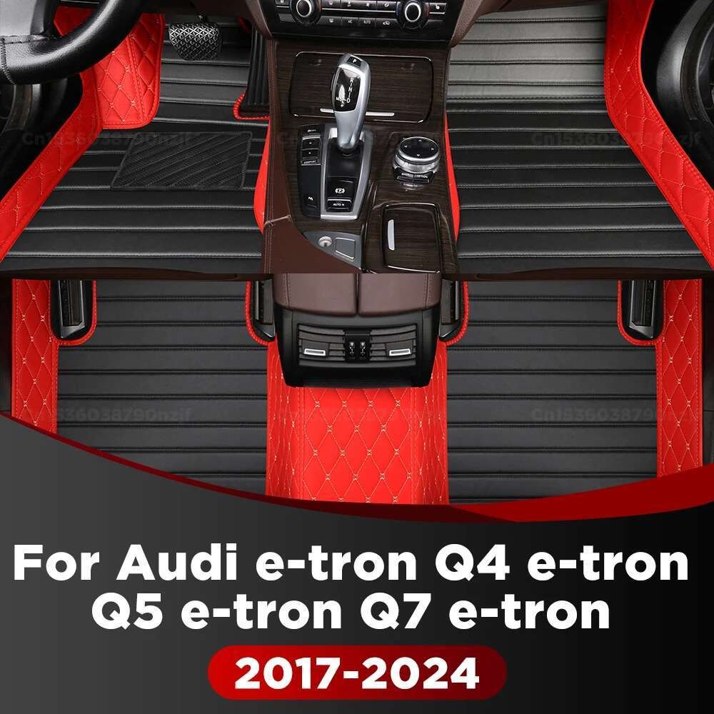 RHD สําหรับ Audi e-tron Q4 e-tron Q5 e-tron Q7 e-tron 2017-2024 Custom รถพรมปูพื้นรถยนต์พรมฝาครอบอุป