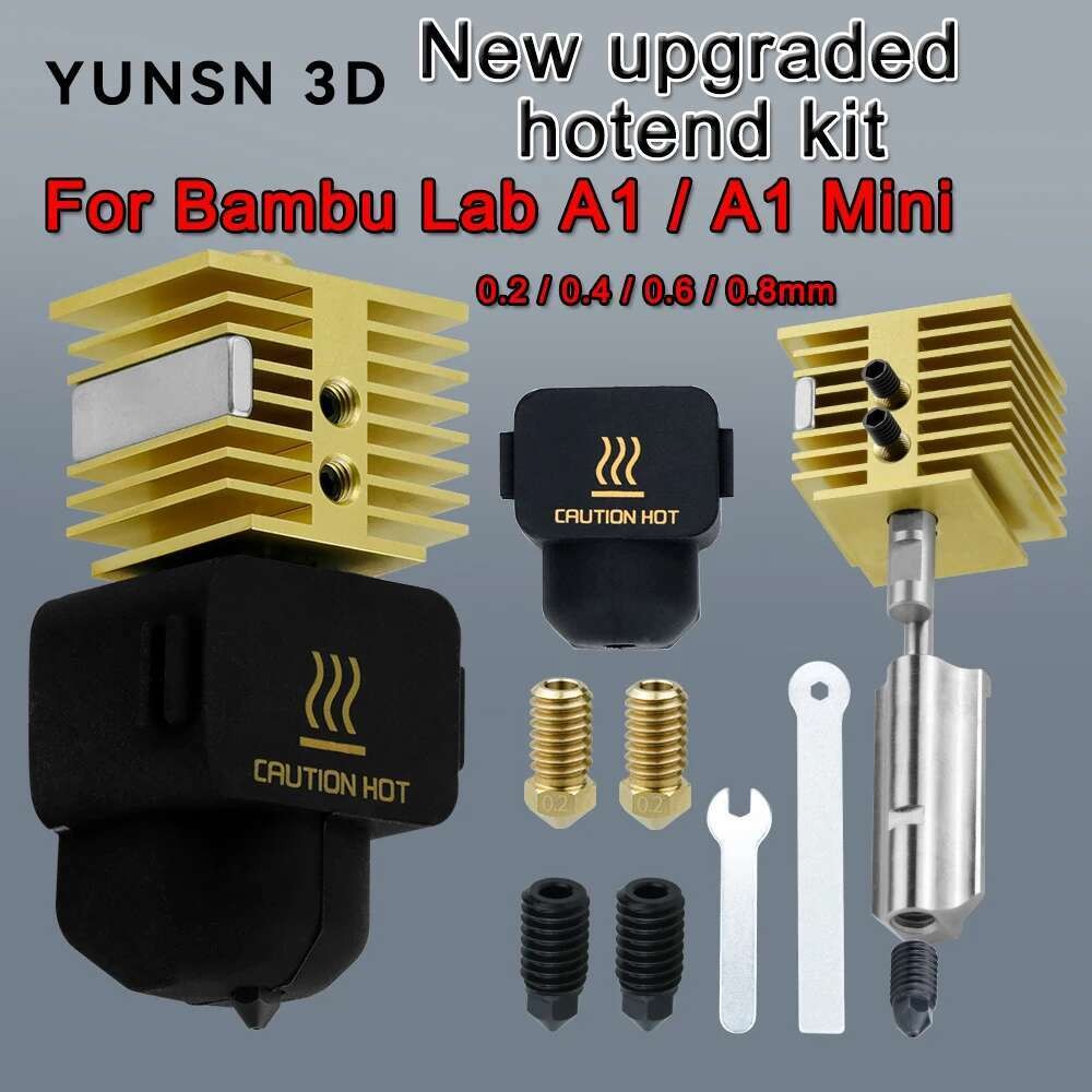 3D ใหม่อัพเกรด Hotend ชุดสําหรับ Bambu Lab A1/A1 Mini Fast Speed Hot End Assembly เหล็กชุบแข็งหัวฉีด 3D เครื่องพิมพ์ Part