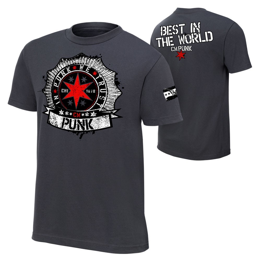 ♞เสื้อยืด CM PUNK - In Punk We Trust T-Shirt SSDA