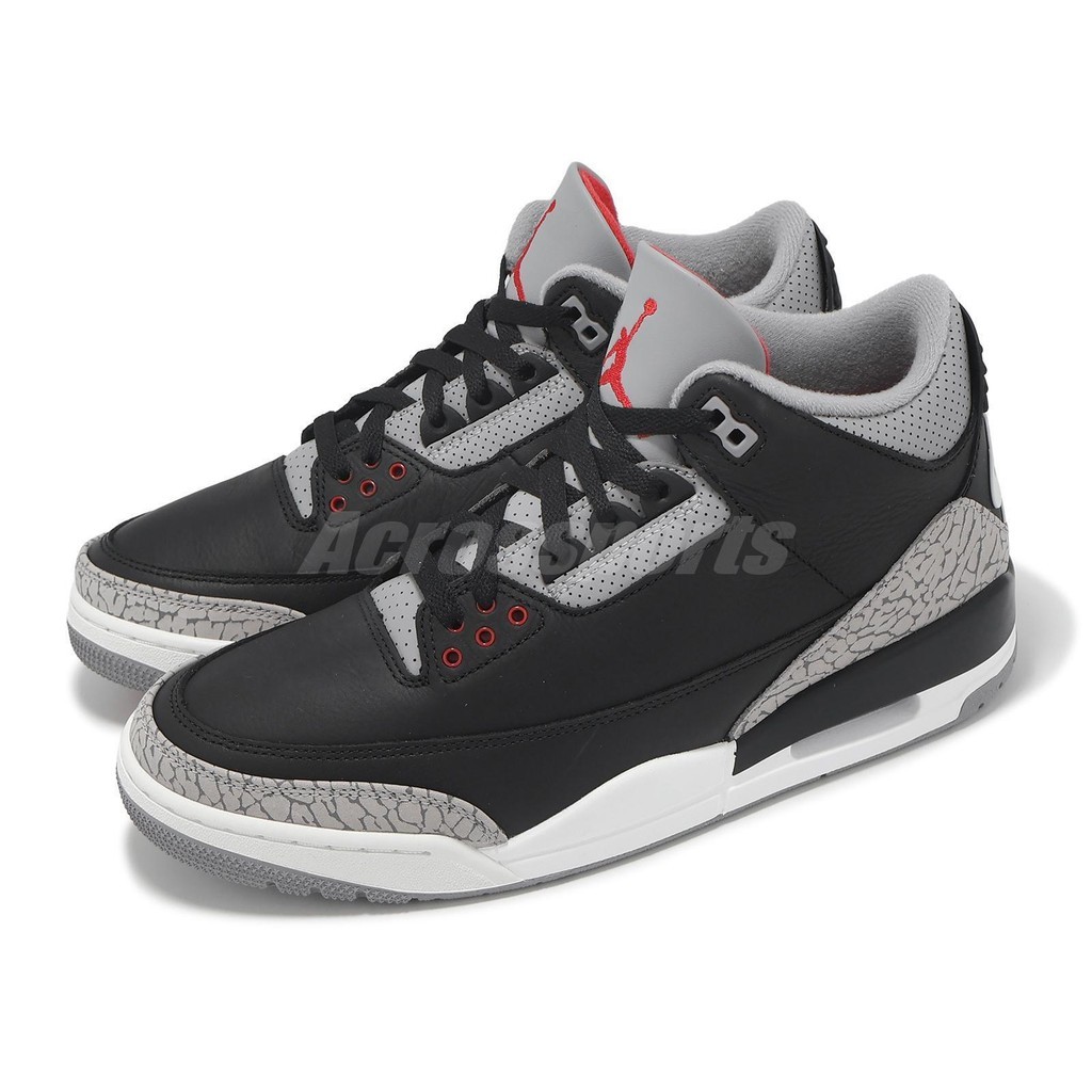 ♞,♘,♙Nike Air Jordan 3 Retro AJ3 Black Cement Men Casual Shoes รองเท้าผ้าใบ DN3707-010A ใหม่ TRD