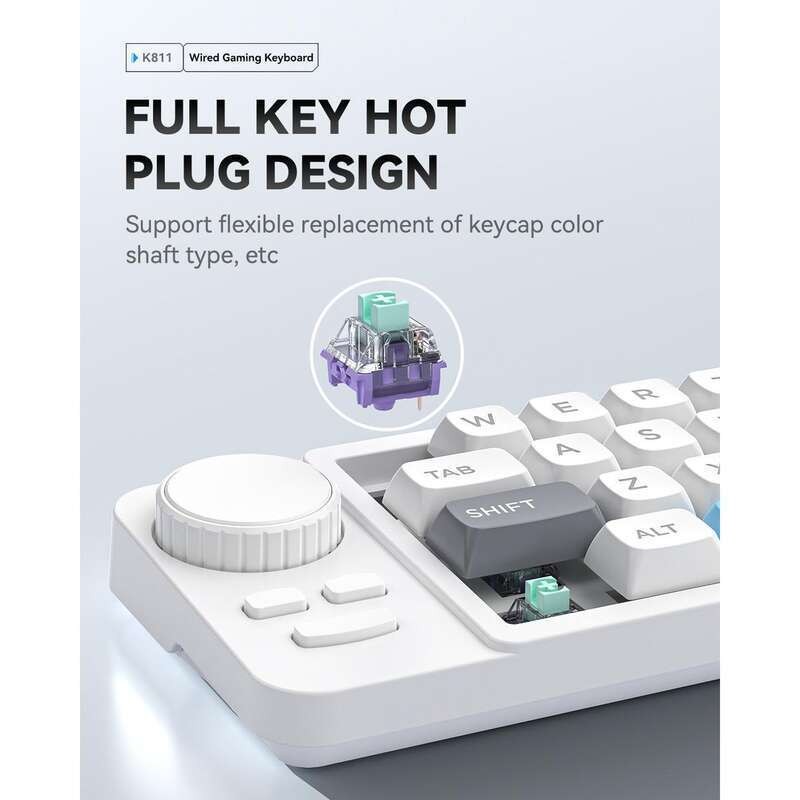 JOMAA คีย์บอร์ดแบบมีสายตั้งโปรแกรมได้พร้อมล้อเลื่อนระดับเสียง,จอยสติ๊กเกม 19 คีย์ปุ่มกดหมายเลขแบบถอดเปลี่ยนได้ - รูปที่ 4