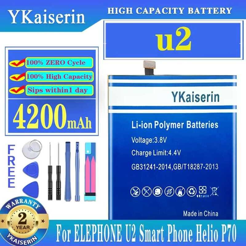 Mobile Phone Battery 4200mah Safe Premium Replacement For Elephone U2 Smart Phone Helio P70 u2 For