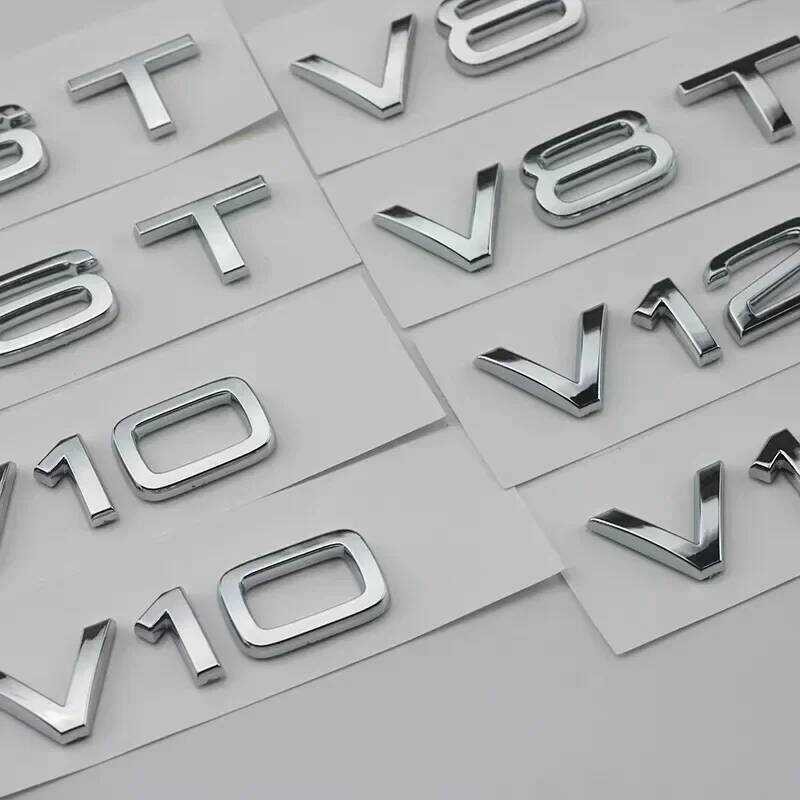 ▥ 2Pcs ABS 3D ป้ายสัญลักษณ์ Audi V6t V8t Leaf ป้าย V10 V12 ด้านข้างป้ายสําหรับ A4l A5 A6l A7 Q3