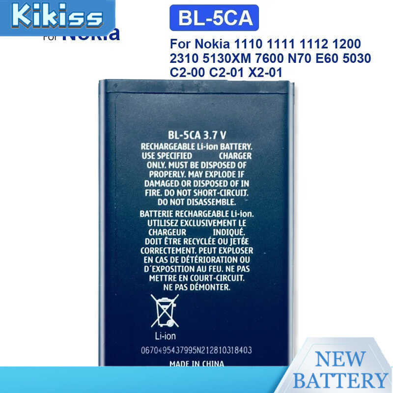 For Nokia 1100 1101 1110 1110i 1112 1200 1208 1209 1280 1600 BL-5CA Battery 700mAh