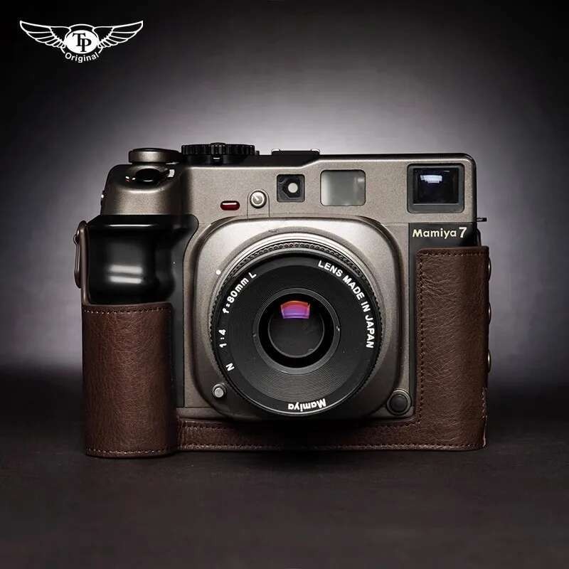 Handwork Photo กล้องของแท้หนัง cowhide กระเป๋ากล่องสําหรับ MAMIYA 7 7ii 6MF ฟิล์มกล้องแขนป้องกันฐาน 