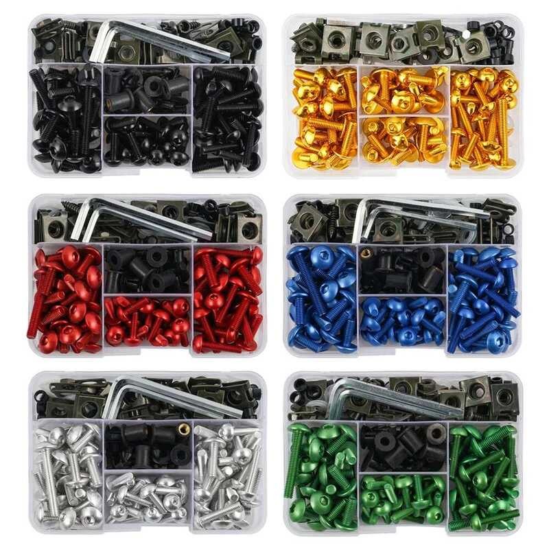 ▥ 190Pcs รถจักรยานยนต์ Fairing Bolts Kit สกรูสําหรับ Kawasaki Z1000 Z750 Z800 Z650 Ninja 250R 3
