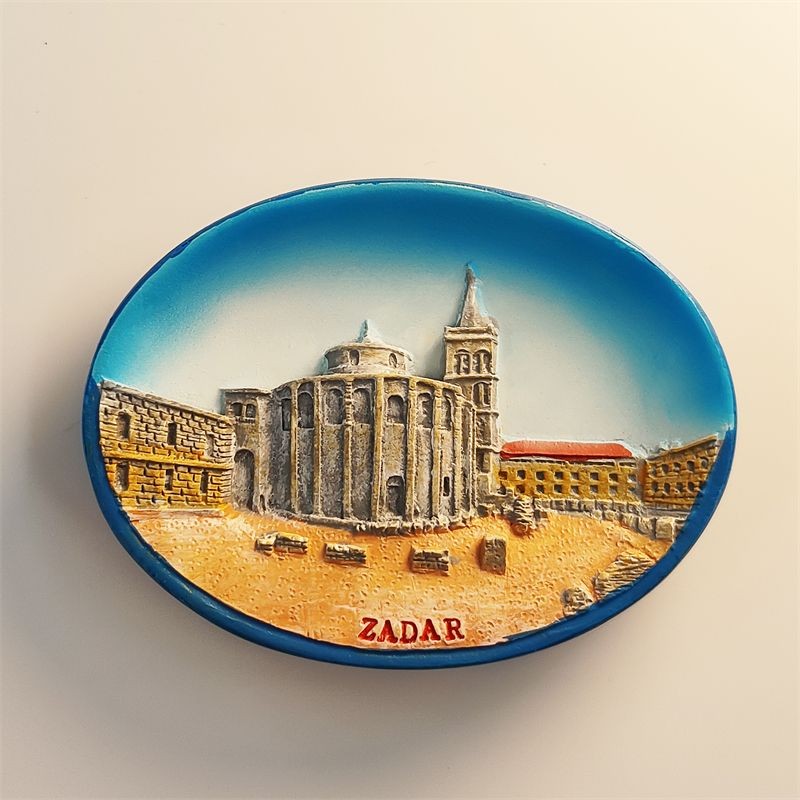 Croatia Zadar Landmarks San Donatus Church Travel Memorial Crafts Magnetic ตู้เย็นสติ๊กเกอร์