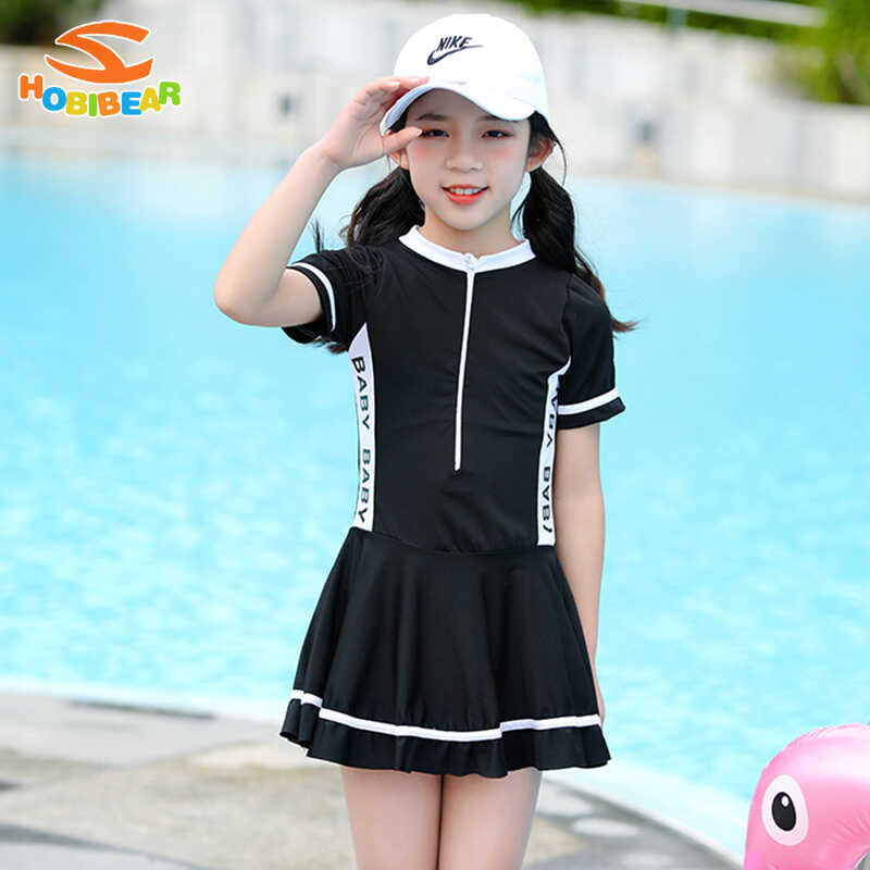 LY HOBIBEAR Girls Swimwear, One-Piece Swimsuit, Sports Swimming Training, 5-9 Years Old,20-30Kg, Mi