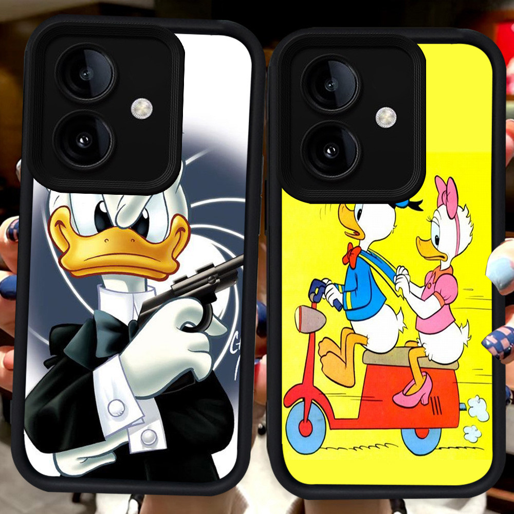 ปลอกสีดําสําหรับ OPPO A3 A3X A79 A5 A5X A5I Pro 5G 2025 H128 เป็ดโดนัลด์