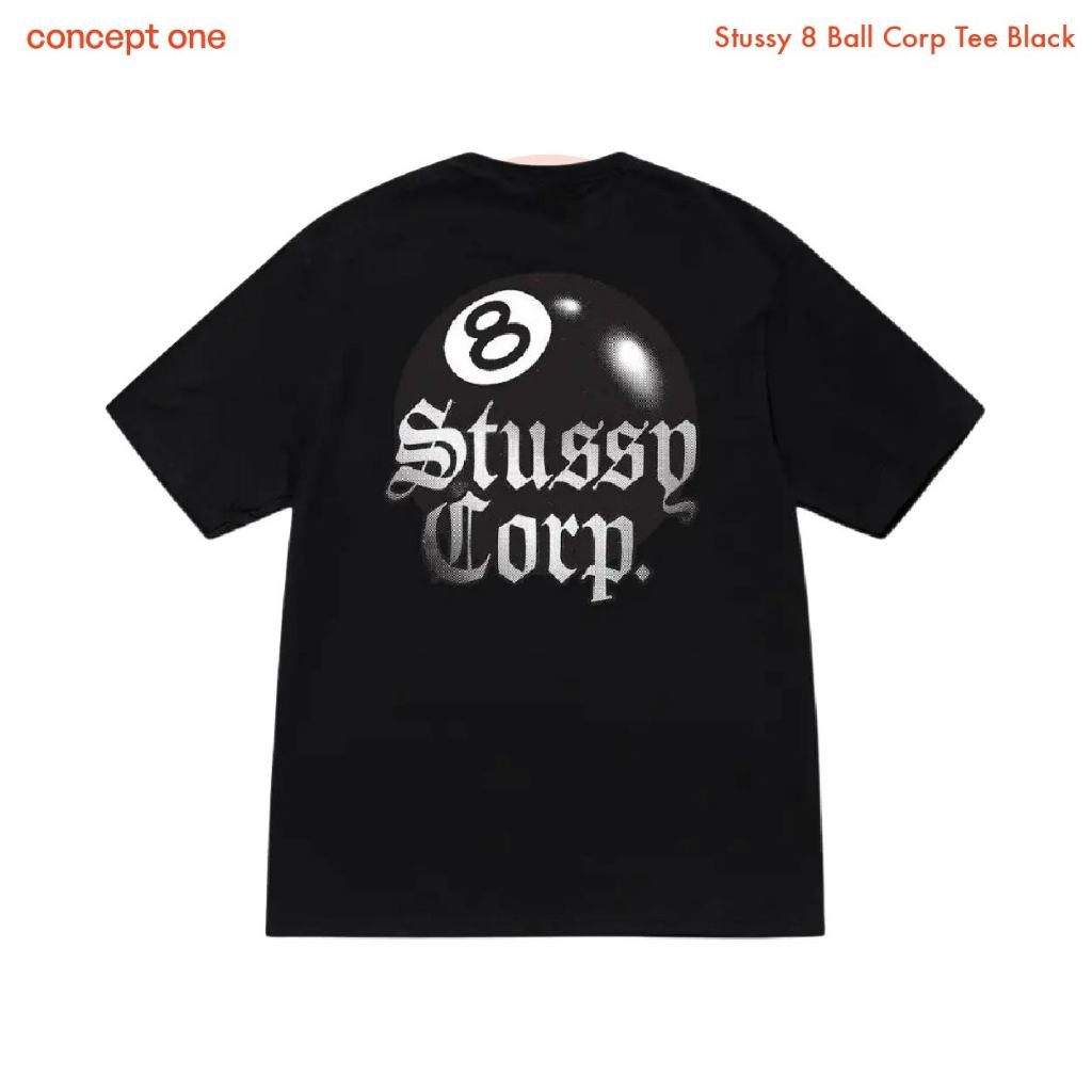 ♞,♘,♙Conceptone Stussy 8 Ball Corp Tee Black เสื้อยืด RDH