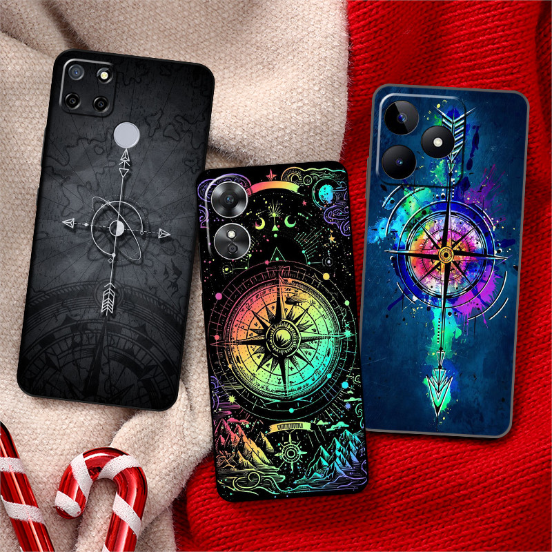 เคสโทรศัพท์สีดํานุ่มสําหรับRealme 3 5 5i 5s 6i 7 7i 8 8s 8i 9 9i 10 Pro Plus 12X 12 + 13 P1 29HKเข็ม