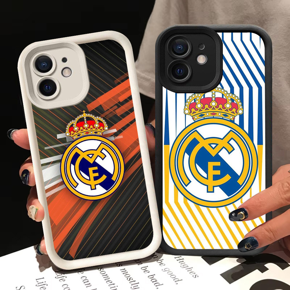 BI97 Real M-Madrid Casing สําหรับ iPhone 11 6 6s 12 Pro Max Plus Mini White Black