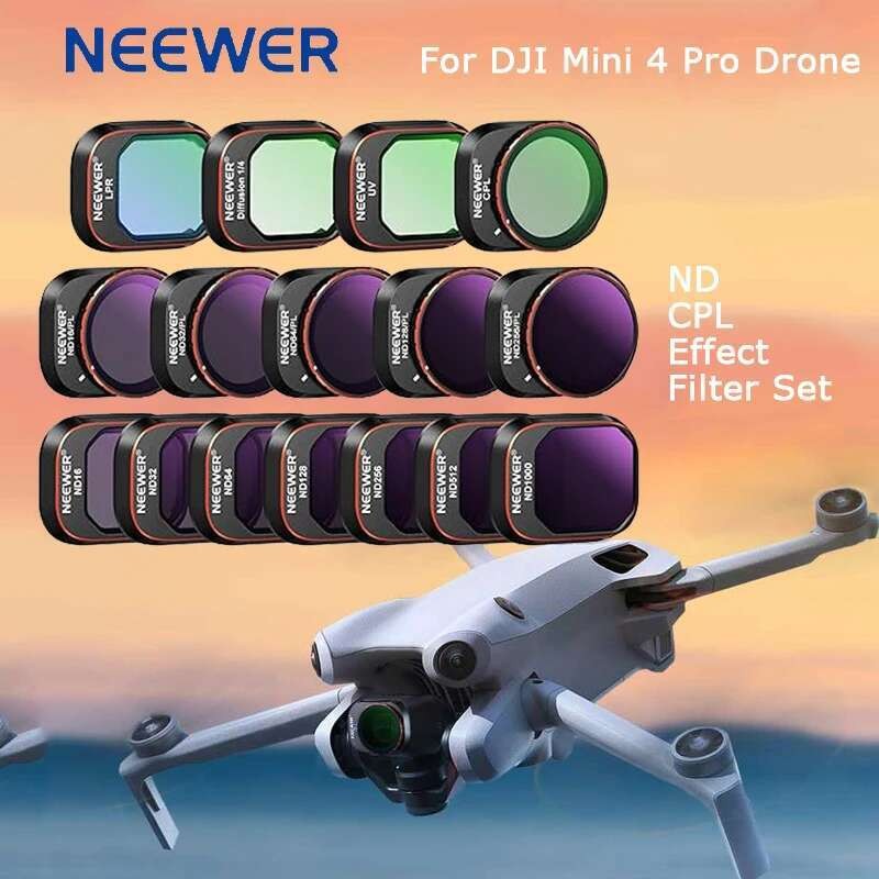 ขายร้อน NEEDER สําหรับ DJI Mini 4 Pro Drone ND & CPL & Effect ชุดกรอง ND16/32/64/128/256/512/1000 ND