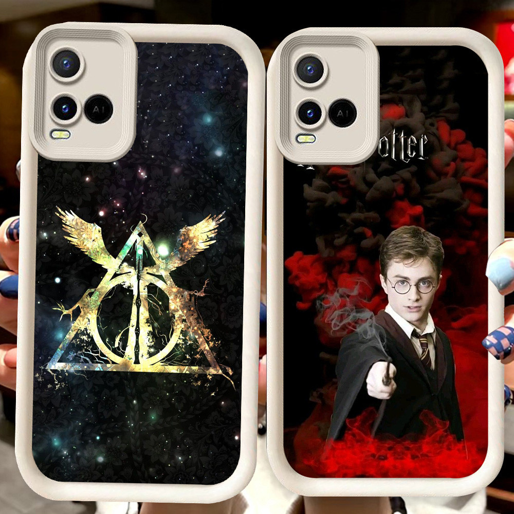 H3 H-Harry-Potter สีขาวสําหรับ VIVO V30 Y21e Y02t V20 V21 Y21s V21E Y73 Y21 Y02 Y02S Y02a Y21t Y33E 
