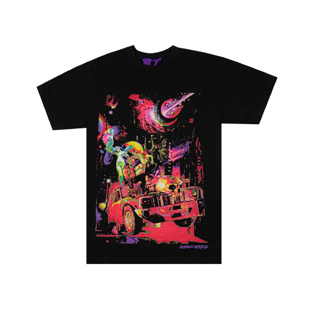 ♞,♘Juice Wrld X Vlone Galaxy T-shirt (BLACK) JHG
