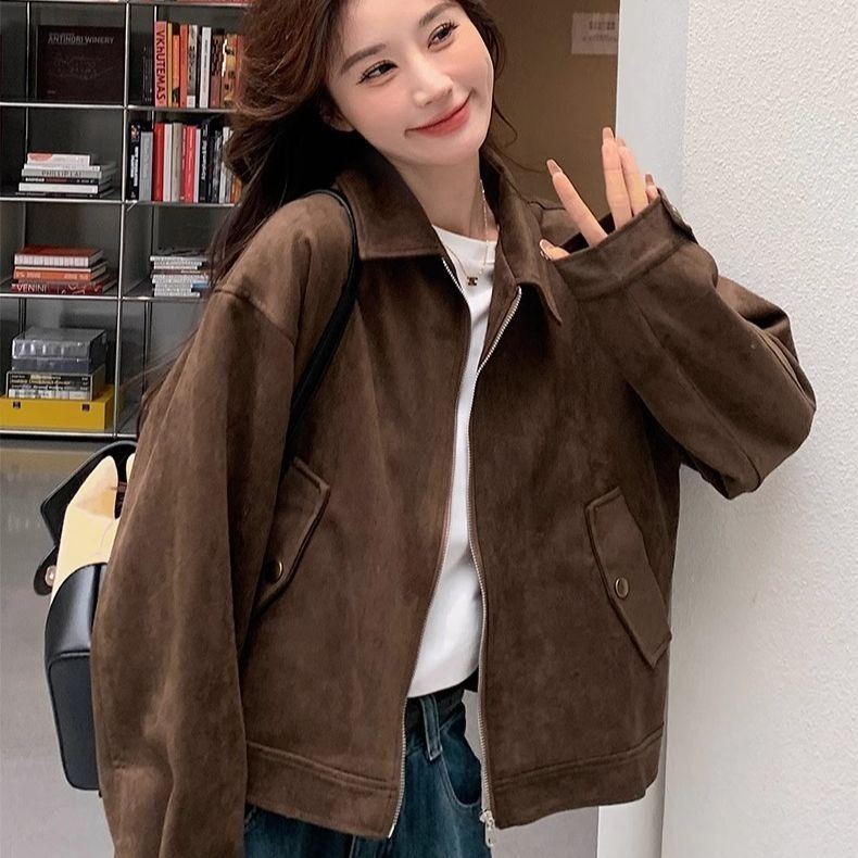 Maillard Crock Spring Autumn Jacket Women New Retro Short High-end Korean Slim Jacket