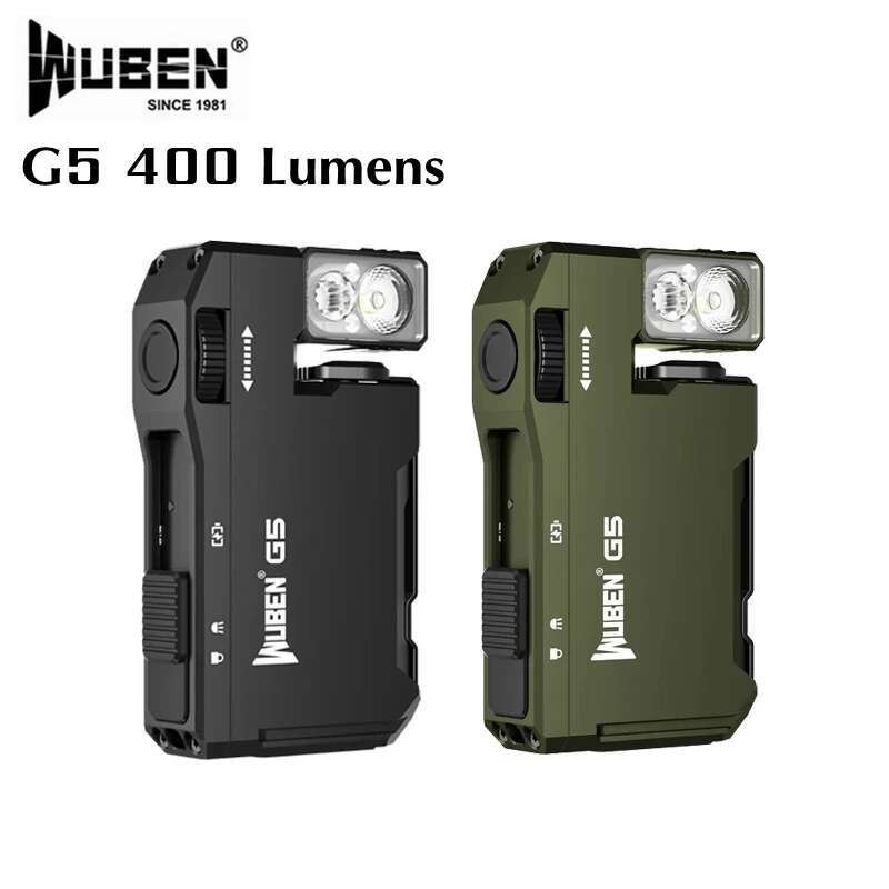 WUBEN G5 EDC ไฟฉาย 400Lumens แบบพกพาพ็อกเก็ตมินิไฟฉายกันน้ํา 180° หัวหมุนพร้อมหางแม่เหล็กสําหรับกลาง