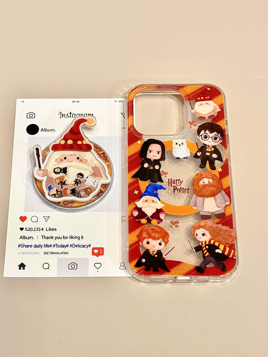 Harry Potter Magic World~Dumbledore เพลงสั่นวงเล็บแม่เหล็กเหมาะสําหรับ Apple 16promax เคสโทรศัพท์ iphone15 สไตล์ใหม่ 14pro สไตล์หญิง 13