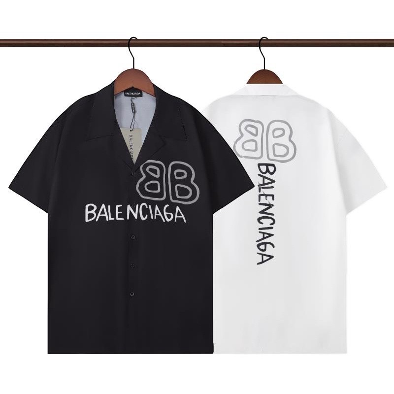 ♞,♘,♙เสื้อเชิ้ต คอปก แขนสั้น พิมพ์ลาย BBA ** BBA ** สไตล์ใหม่ สไตล์คลาสสิก 2025