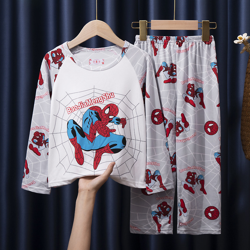Eid Mubarak ชุดเด็กแขนยาวรอบคอ Nightclothes Breathable Spiderman Boys หรือ Girls Nightie สําหรับ 10 