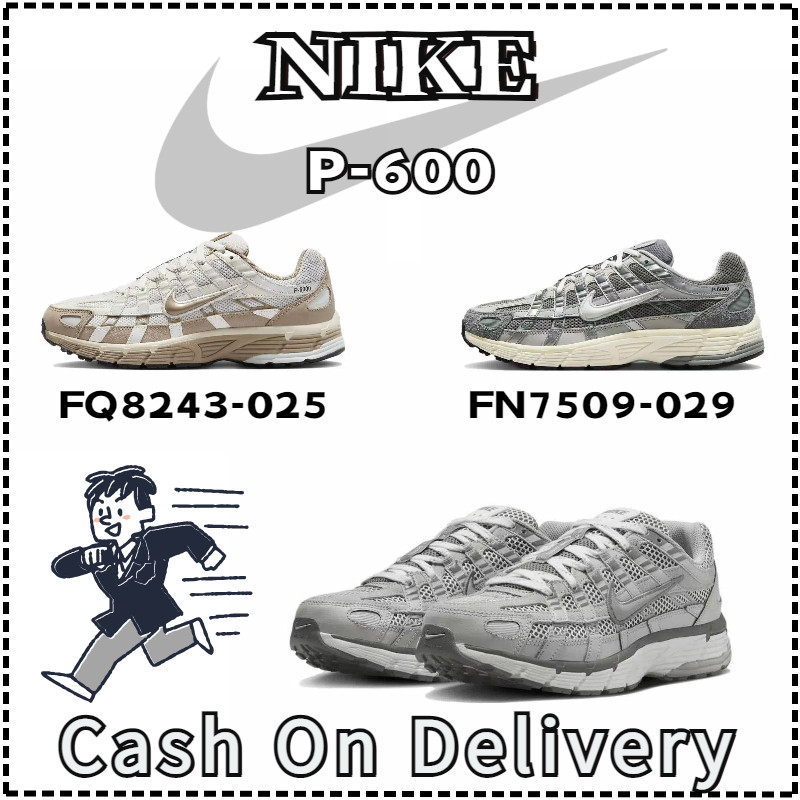 ♞【NIKE OFFICIAL STORE】Nike P-600 รองเท้าวิ่งวินเทจสำหรับผู้ชายและผู้หญิง grey FN7509-029 GFD