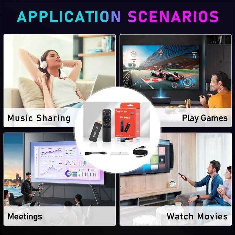 ทีวีสติ๊ก ★ Tv98 Rk3228a 2.4G 5G Wifi 4K สมาร์ททีวี Android12.1 กล่องทีวีแบบสองความถี่ เครื่องเ