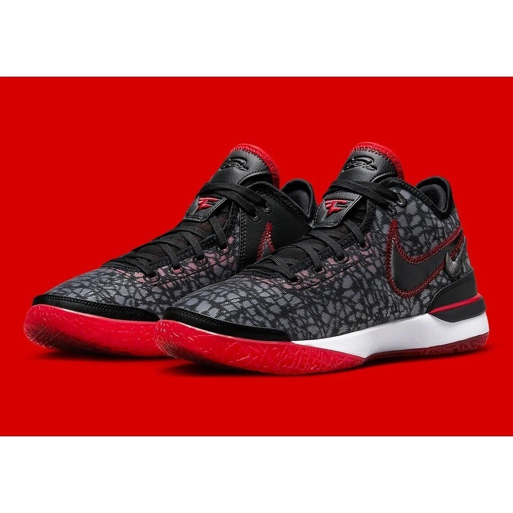 ♞,♘2024 ,,Nike Zoom LeBron NXXT Gen x FaZe Clan รองเท้าบาสเก็ตบอลสีดํา/แดง ไซส์ US 12 ใหม่ GFD