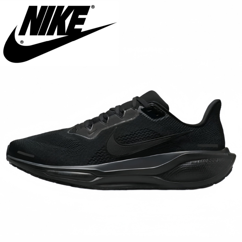 ♞Nike Pegasus 41 สีดำ（ของแท้ 100 %）รองเท้าผ้าใบ ผู้ชาย ผู้หญิง รูปแบบ รองเท้า OHT