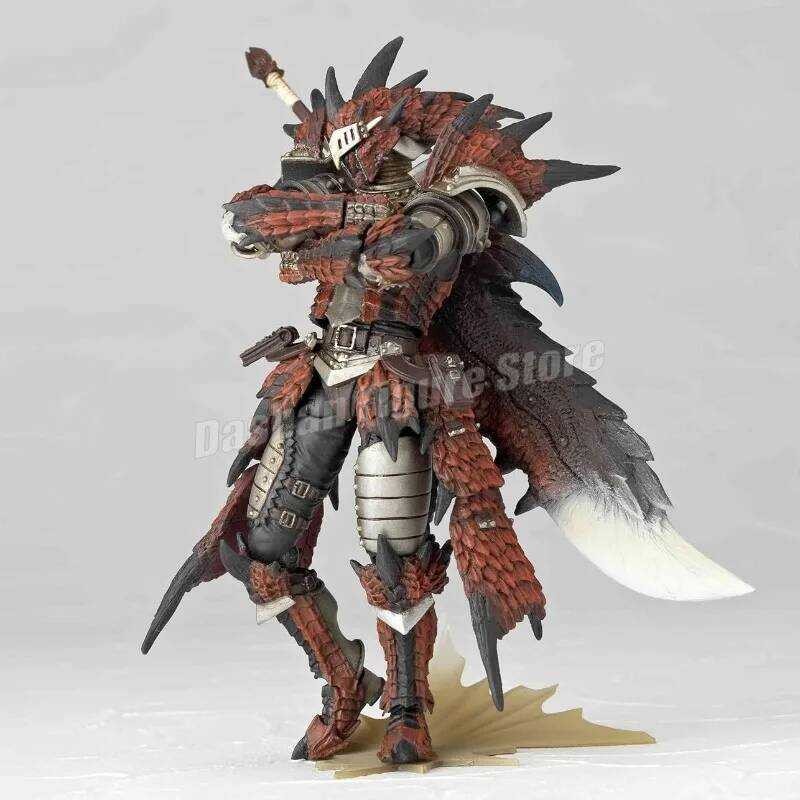ฟิกเกอร์แอคชั่น ✠ Kaiyodo Monster Hunter Rathalos Revoltech Yamahi Swordsman Reus โมเดลชายมังกร