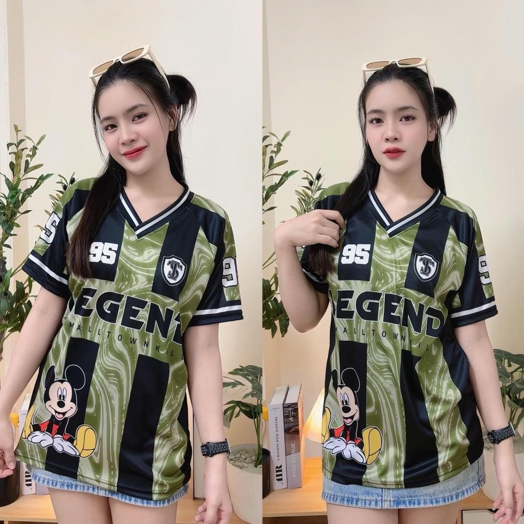 ( M143 ) เสื้อยืดกีฬา มิ้กกี้ LEGEND เลข 95 6สี คอวี มีไซส์ L-2XL [QS]