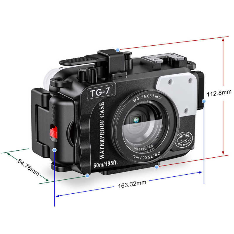 ▣ Waterproof For Olympus Tg-7 Camera Case Cover 195Ft/ 60M