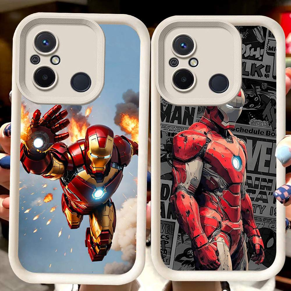 H46 Iron Man ปลอกสีขาวสําหรับ Xiaomi Redmi หมายเหตุ POCO 10C 9T 7 M3 A5 12C 9A C55 C65 A1 9C M4 A2 C
