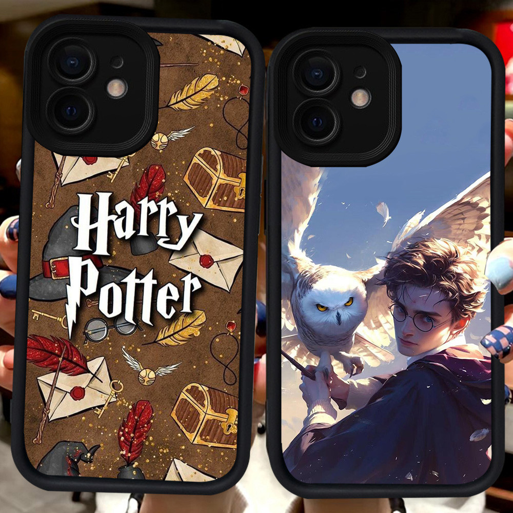 เคสสีดําสําหรับ iPhone 11 XR 12 Mini XS 15 X Pro Max H3 H-Harry-Ptter