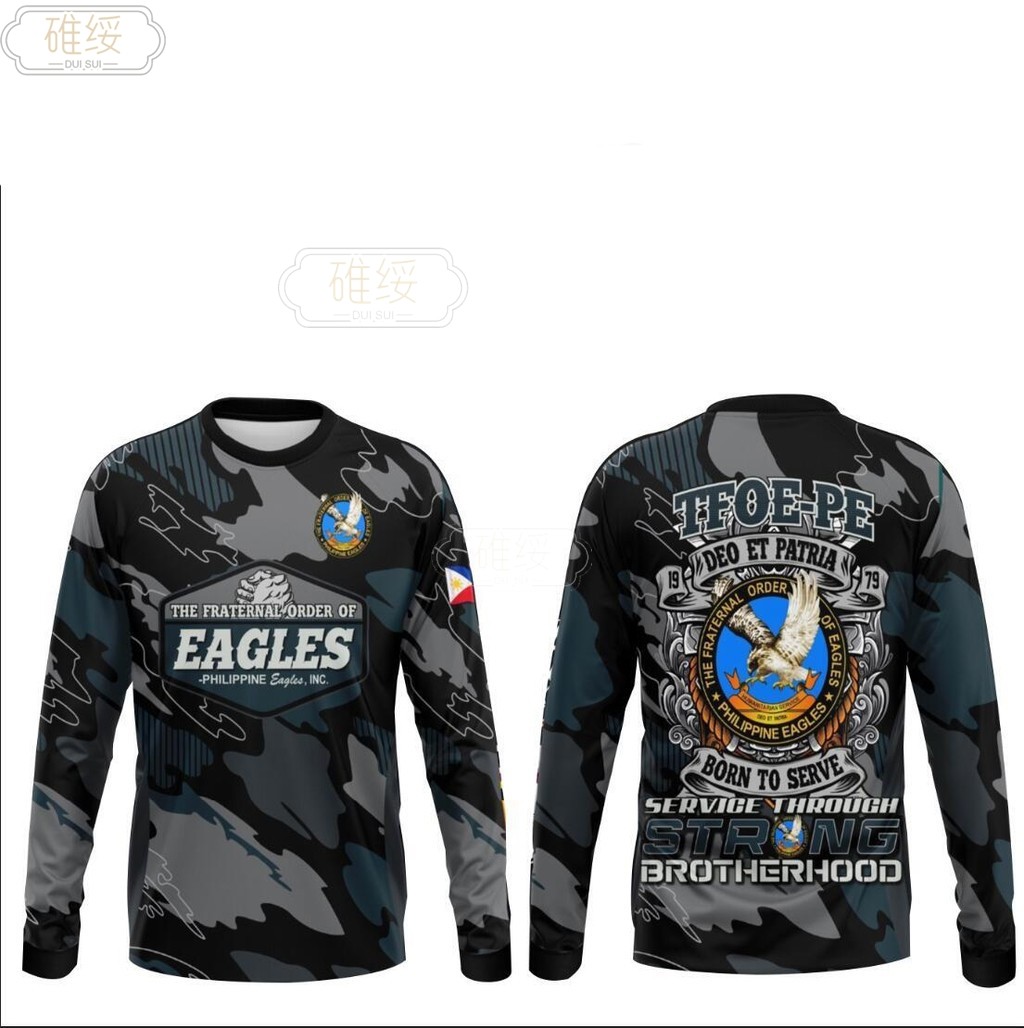 2025 เสื้อยืดยาว 3 มิติสําหรับ The Frother Order of Eagles (Philippine Eagles) -รูปแบบสีเขียวเข้มพร้